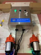 Load image into Gallery viewer, Automated Light Dep Greenhouse Blackout Plastic Rollup Motor Controller with Digital Timer. This Controller Controls 2 Motors