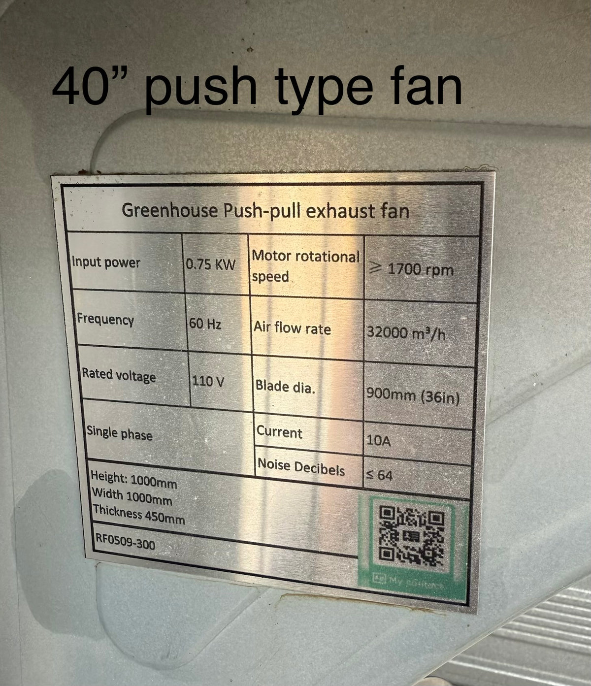 Greenhouse exhaust fan, ventilation fan, these exhaust fans are large, need freight shipping, local pick up is best