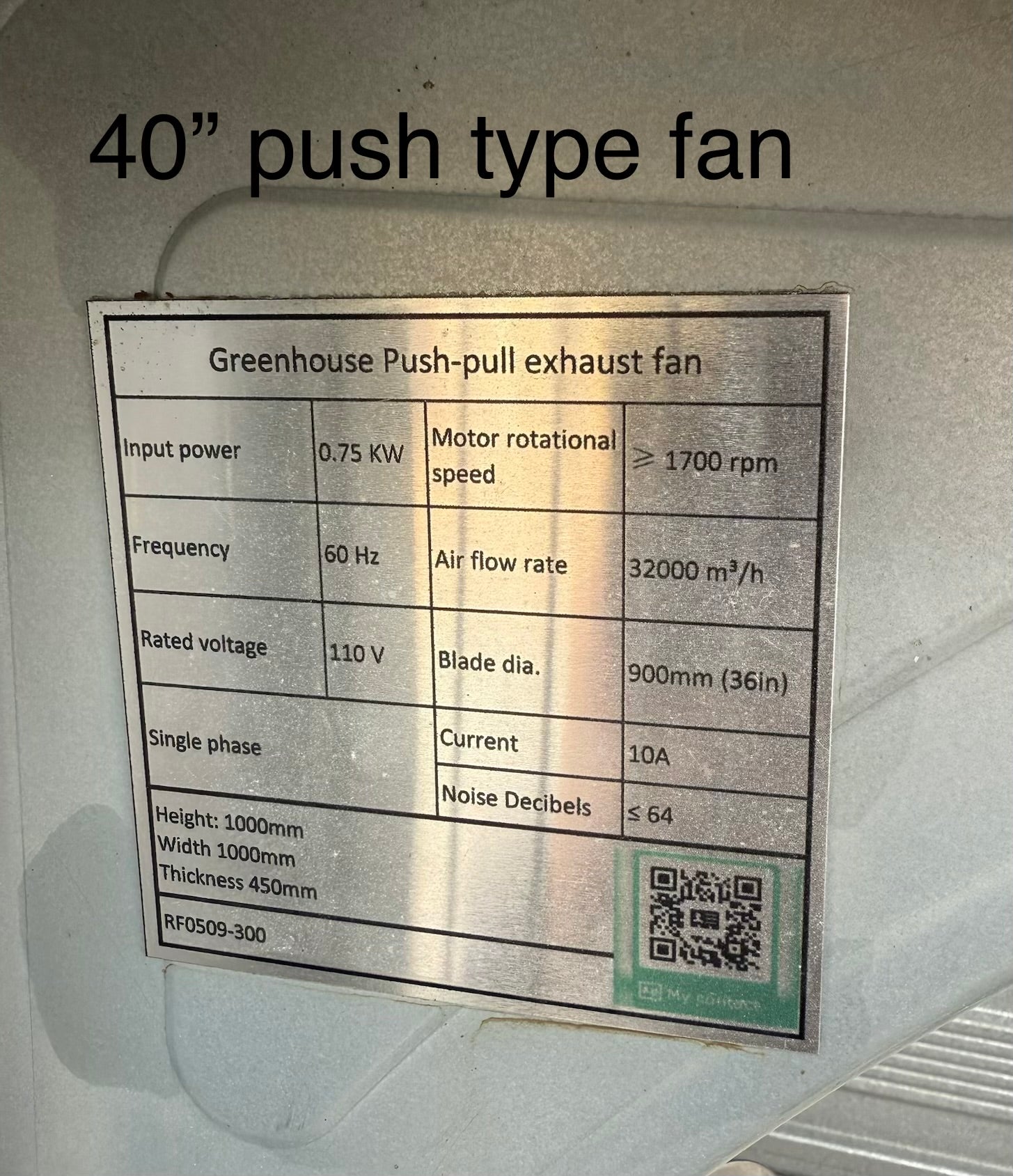 Greenhouse exhaust fan, ventilation fan, these exhaust fans are large, need freight shipping, local pick up is best