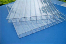 Load image into Gallery viewer, Twin Wall 8mm Polycarbonate Sheet, Clear, Strong Impact and Shatterproof, All-Weather Outdoor Greenhouse Covering - 1 Pack
