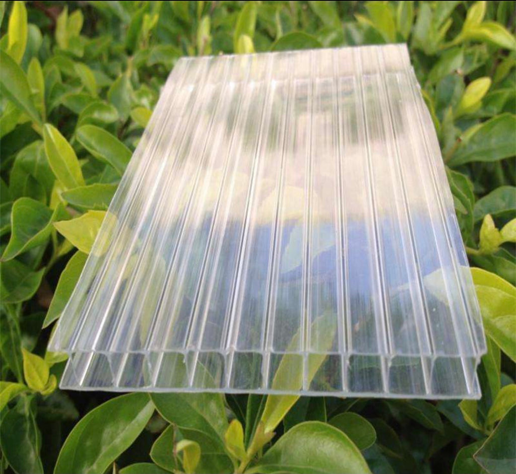 Twin Wall 8mm Polycarbonate Sheet, Clear, Strong Impact and Shatterproof, All-Weather Outdoor Greenhouse Covering - 1 Pack