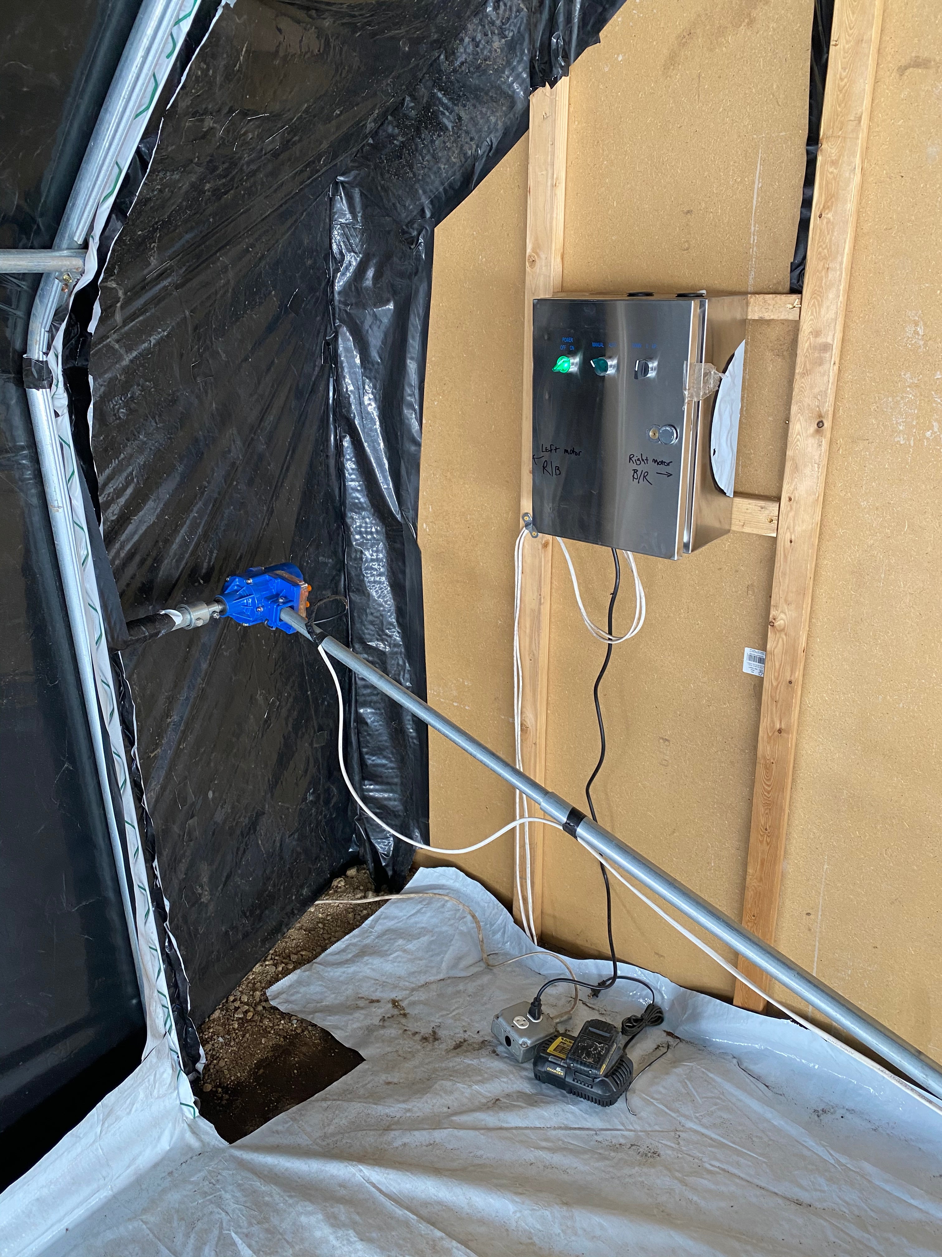 Automated Light Dep Greenhouse Blackout Plastic Rollup Motor Controller with Digital Timer. This Controller Controls 2 Motors